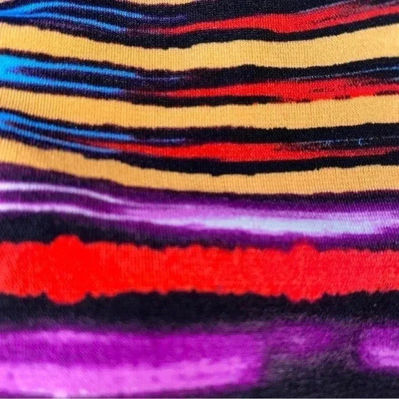 Maggy London Size 4 slimming Dress Ruffles Blue Purple Yellow Magenta Colors - Picture 8 of 10